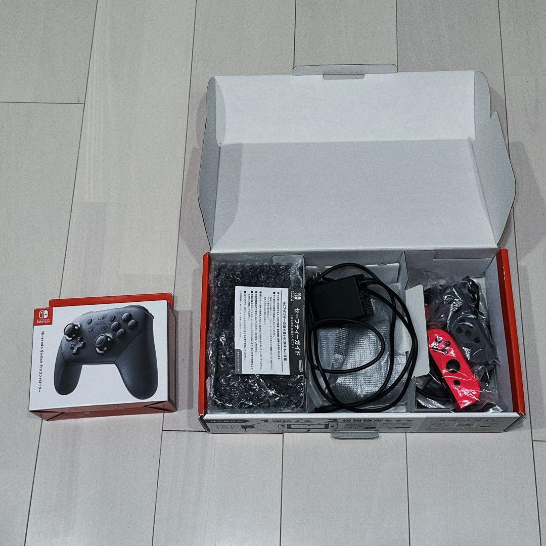 【美品】Nintendo Switch 本体（グレー×ネオンピンク）おまけ付き