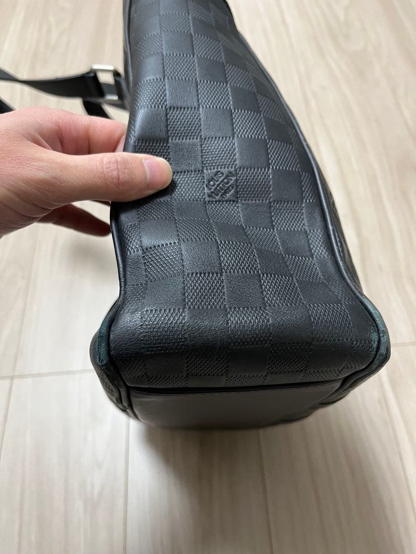 ブラック レザー チェック柄 トートバッグ