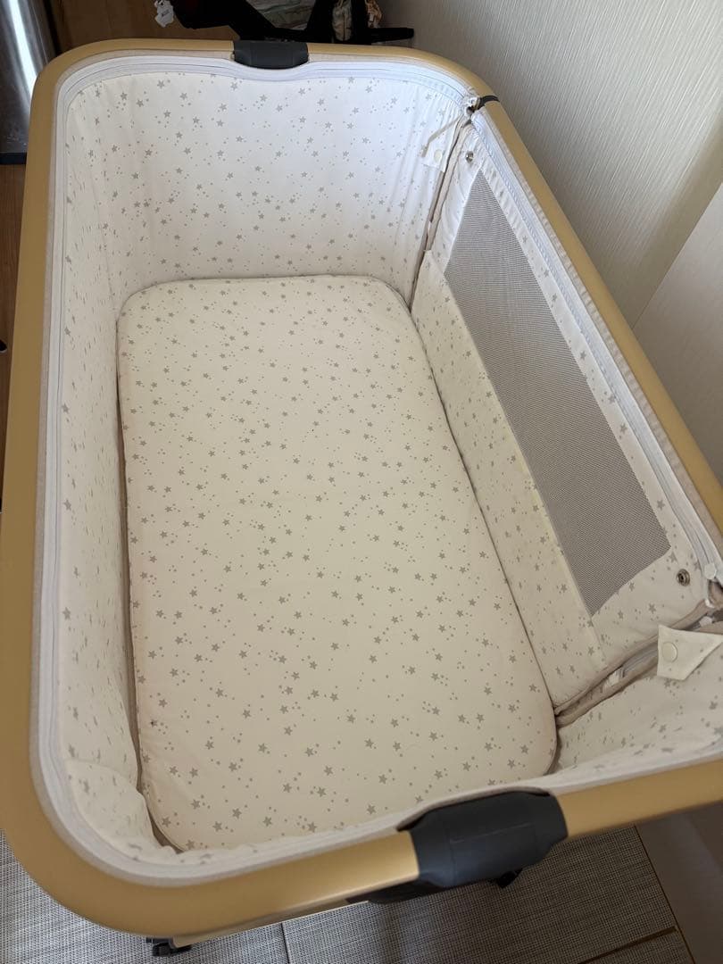 Kimoinsa ベビーベッド 木目調 ベージュ