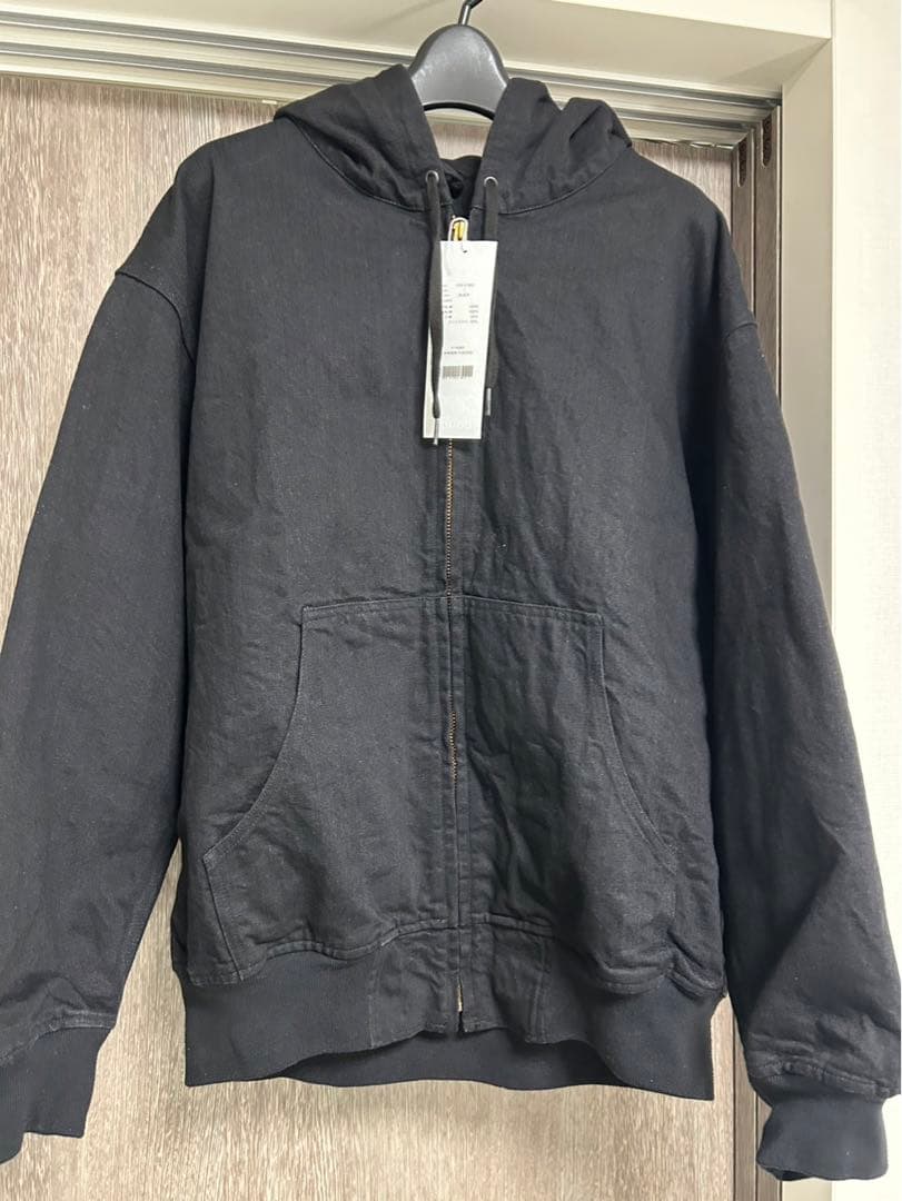 【タグ付き美品】COMOLI 25AW ブラックデニムジップパーカー