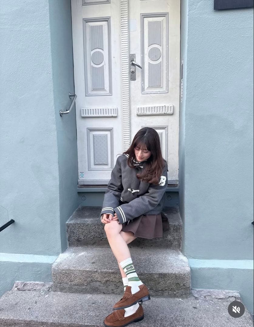 【新品未使用】Bibiy. セーラー襟ジャケット　ダウンショートコート　グレー