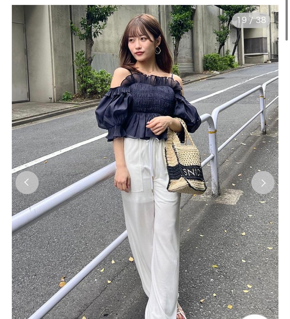 snidel★新品★Sustainableギャザーオフショルブラウス