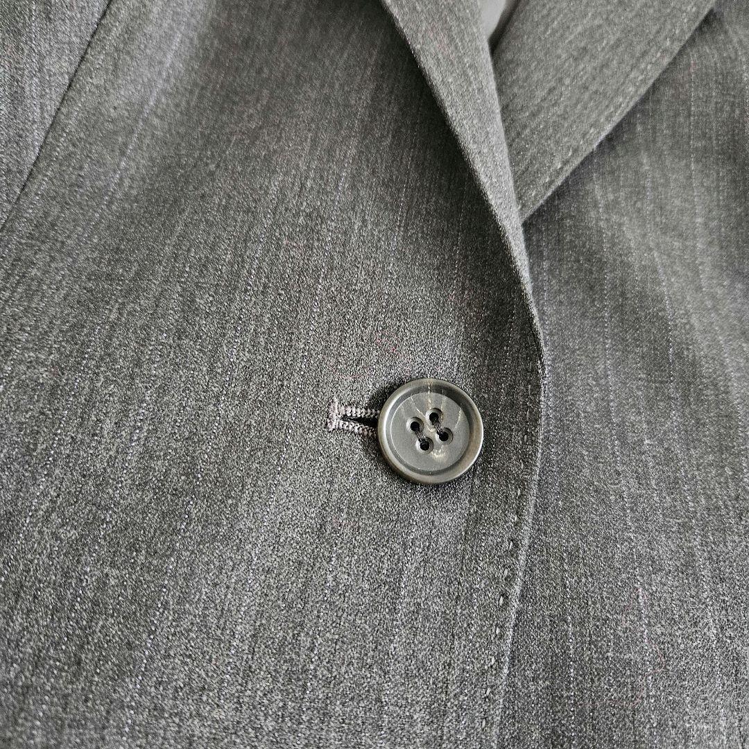 23区　パンツセットアップ　グレー　ストライプ　大きいサイズ