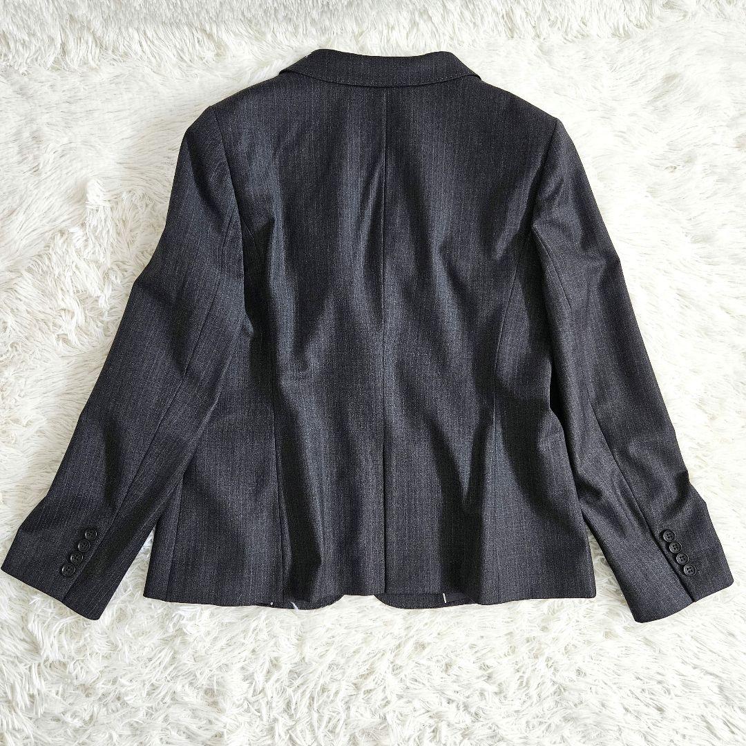 23区　パンツセットアップ　グレー　ストライプ　大きいサイズ