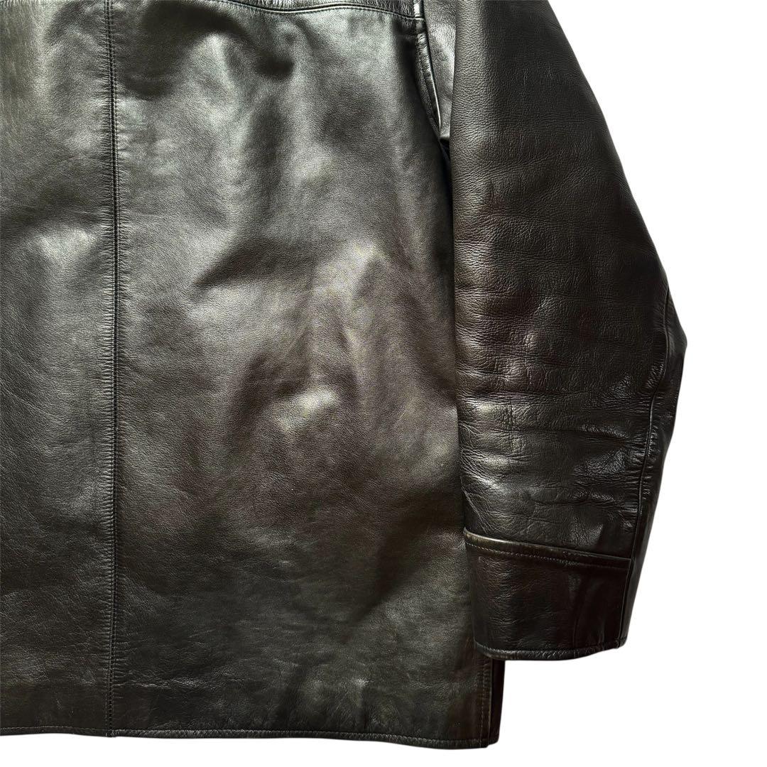 希少 ラルフローレン レザーカーコート M ブラック 90s スイングトップ