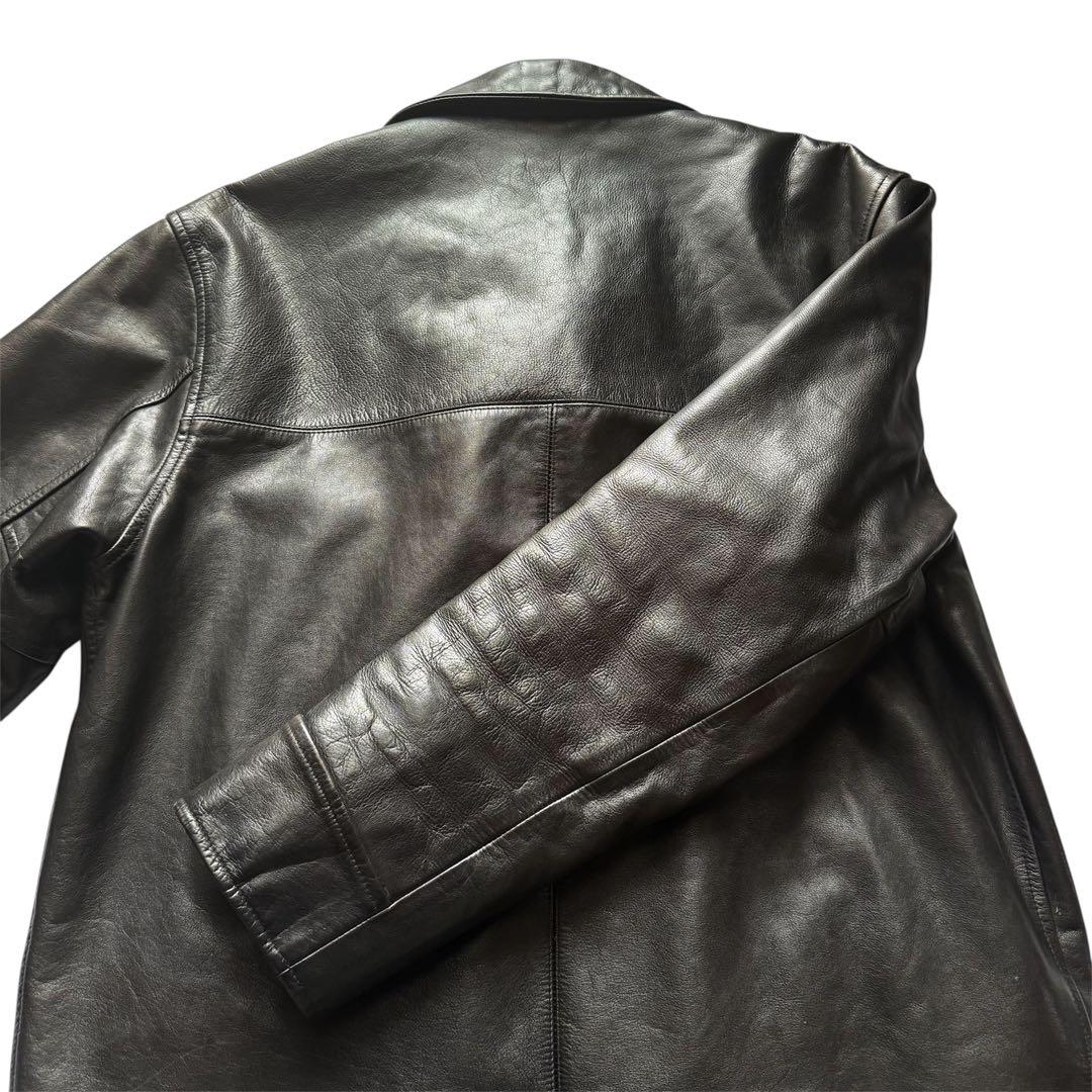 希少 ラルフローレン レザーカーコート M ブラック 90s スイングトップ