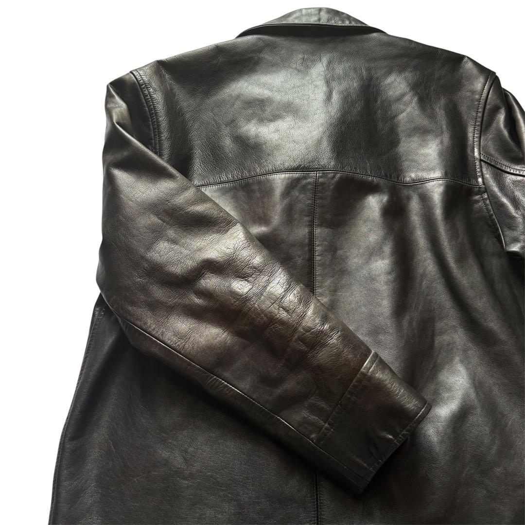 希少 ラルフローレン レザーカーコート M ブラック 90s スイングトップ