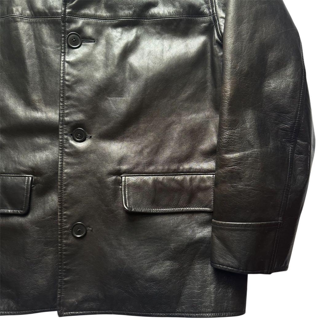 希少 ラルフローレン レザーカーコート M ブラック 90s スイングトップ