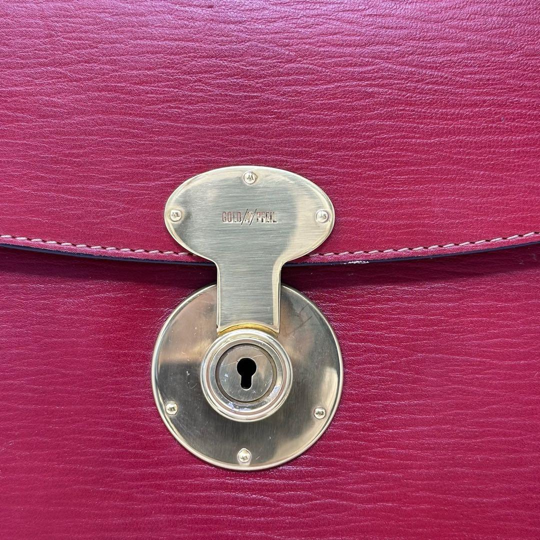 【美品】 ゴールドファイル ハンドバッグ レザー 2way
