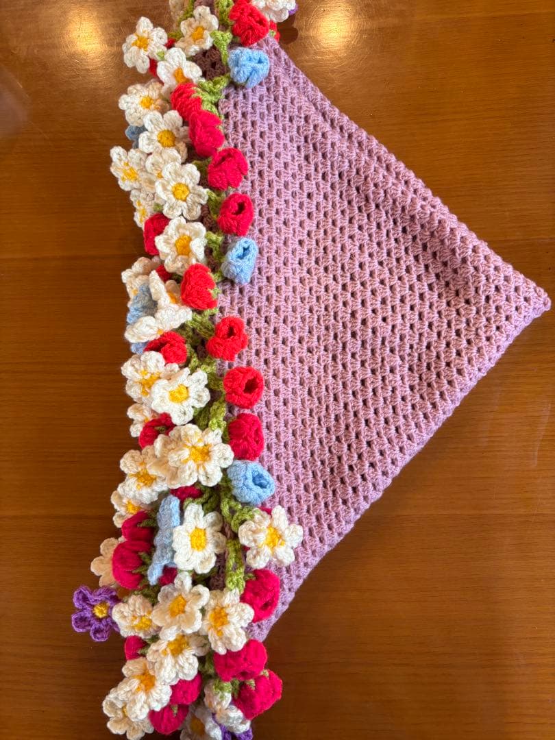 手編み 花束ブランケット2点