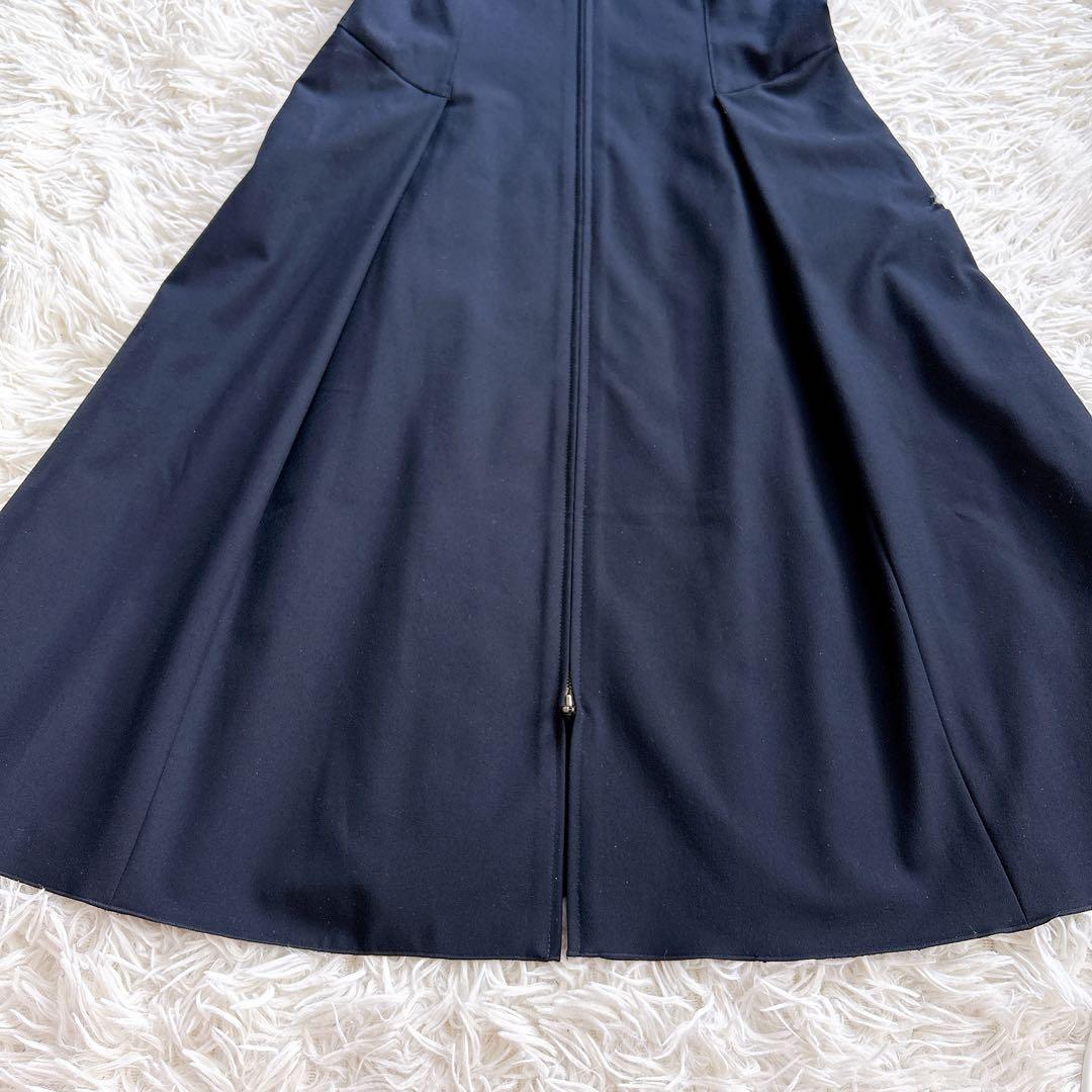 美品✨ フォクシーニューヨーク 付け襟 パフスリーブ ワンピース 濃紺 38