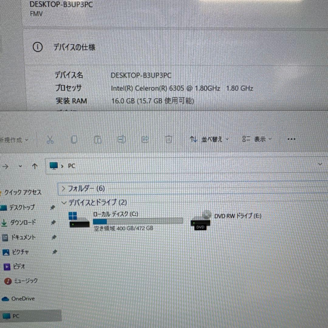 Win11公式対応！超高年式11世代CPU/メ16G/SSD/カメラ/HDMI
