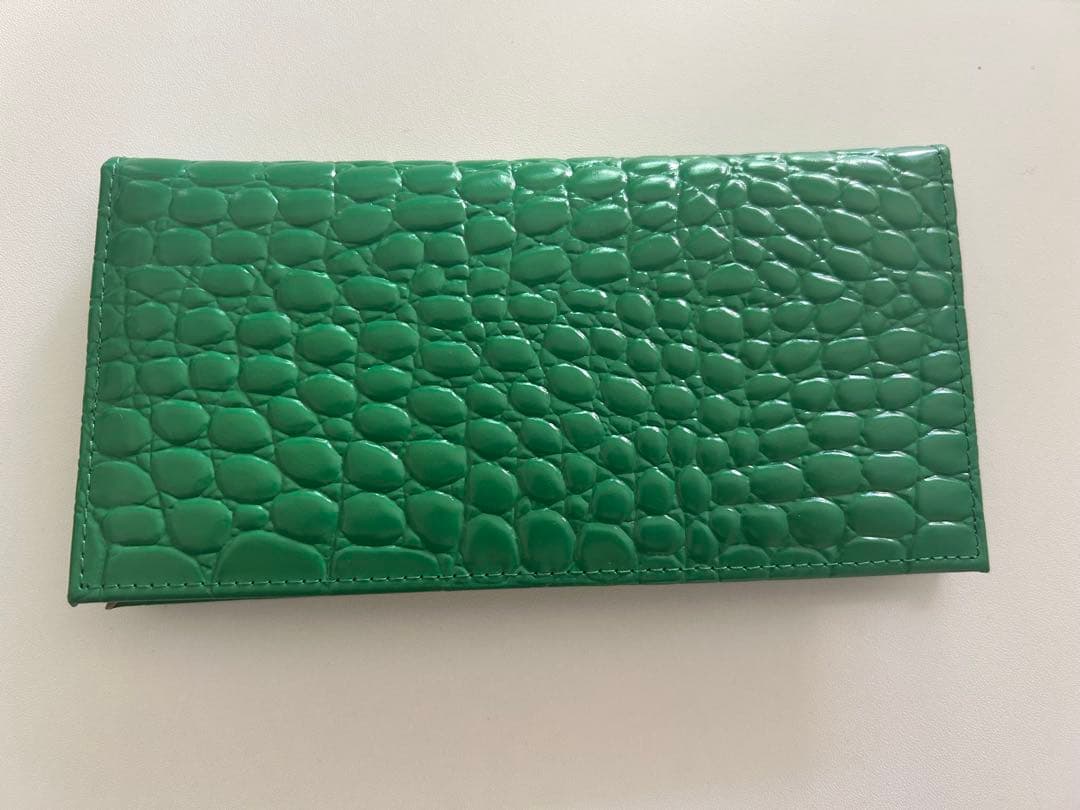 h*す様 皇居　型押し長財布　クロコダイル　グリーン　緑　大安吉日購入