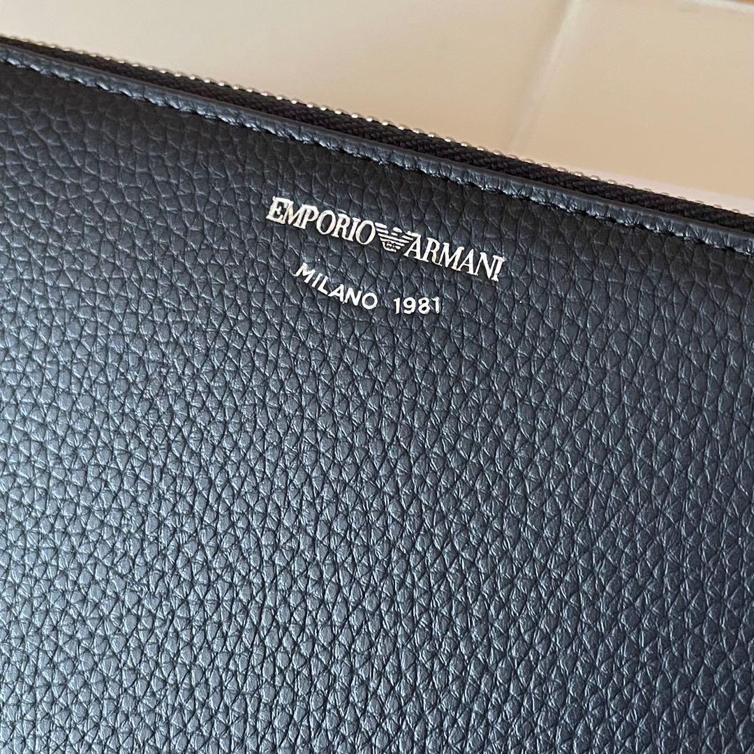 【箱付き】エンポリオアルマーニ　ロゴ 長財布 ラウンドジップ