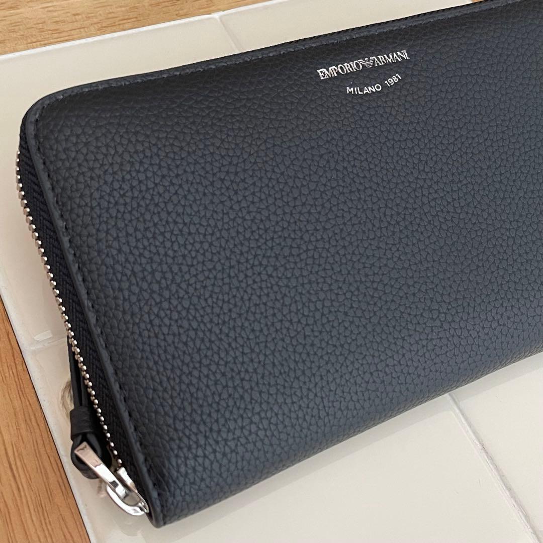 【箱付き】エンポリオアルマーニ　ロゴ 長財布 ラウンドジップ