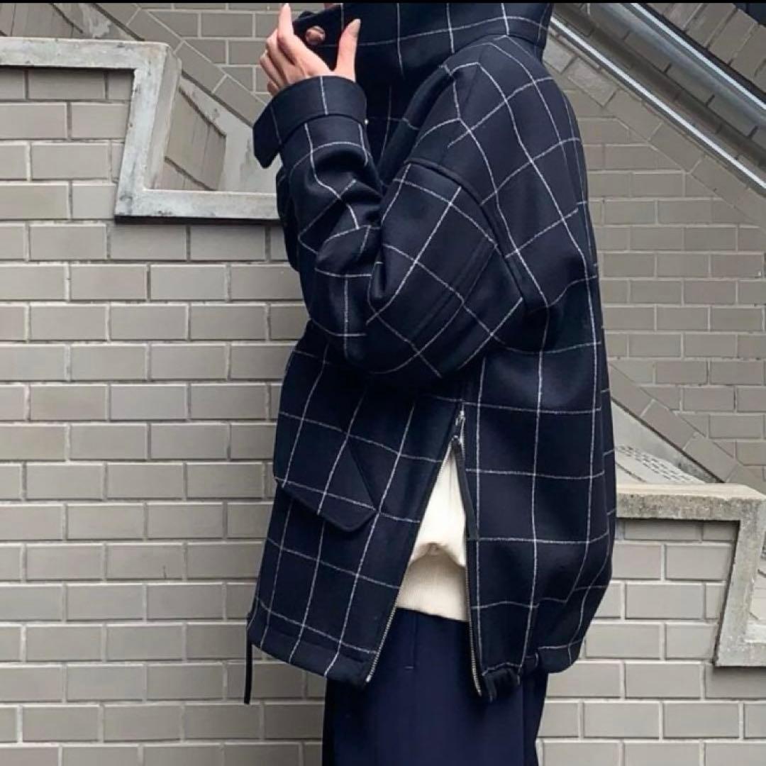 美品 ザ リラクス ハリントンジャケット バルカラー 格子柄 定価 75900円