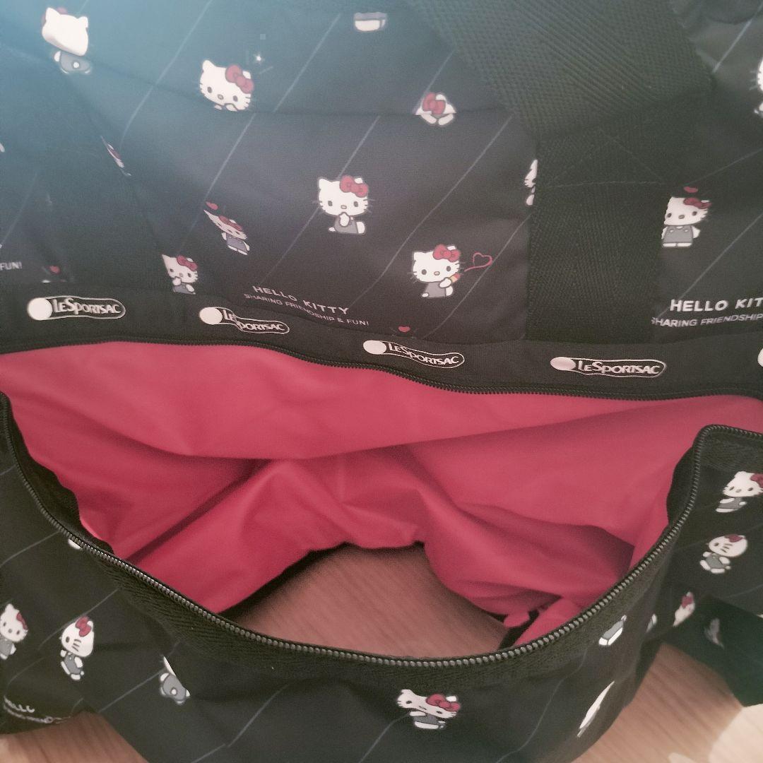 ボストンバッグ　レスポートサック ハローキテ リボン結 ショルダー　ポーチ付