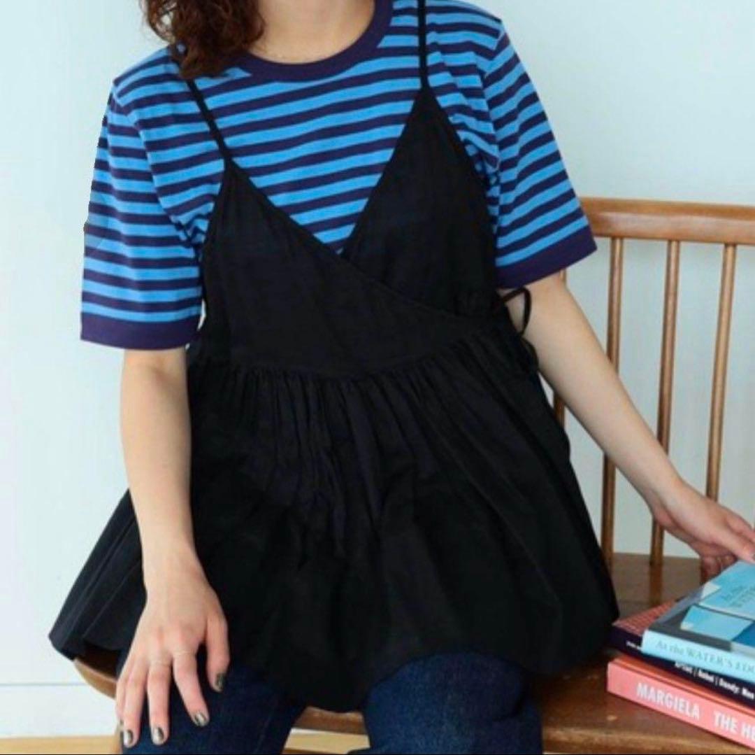 BEAMS BOY コットンリネンカシュクールキャミソール