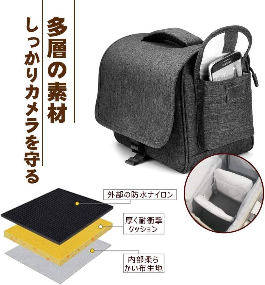大容量 防水 撥水 カメラケース 2way 多機能 スリングバッグ リュック