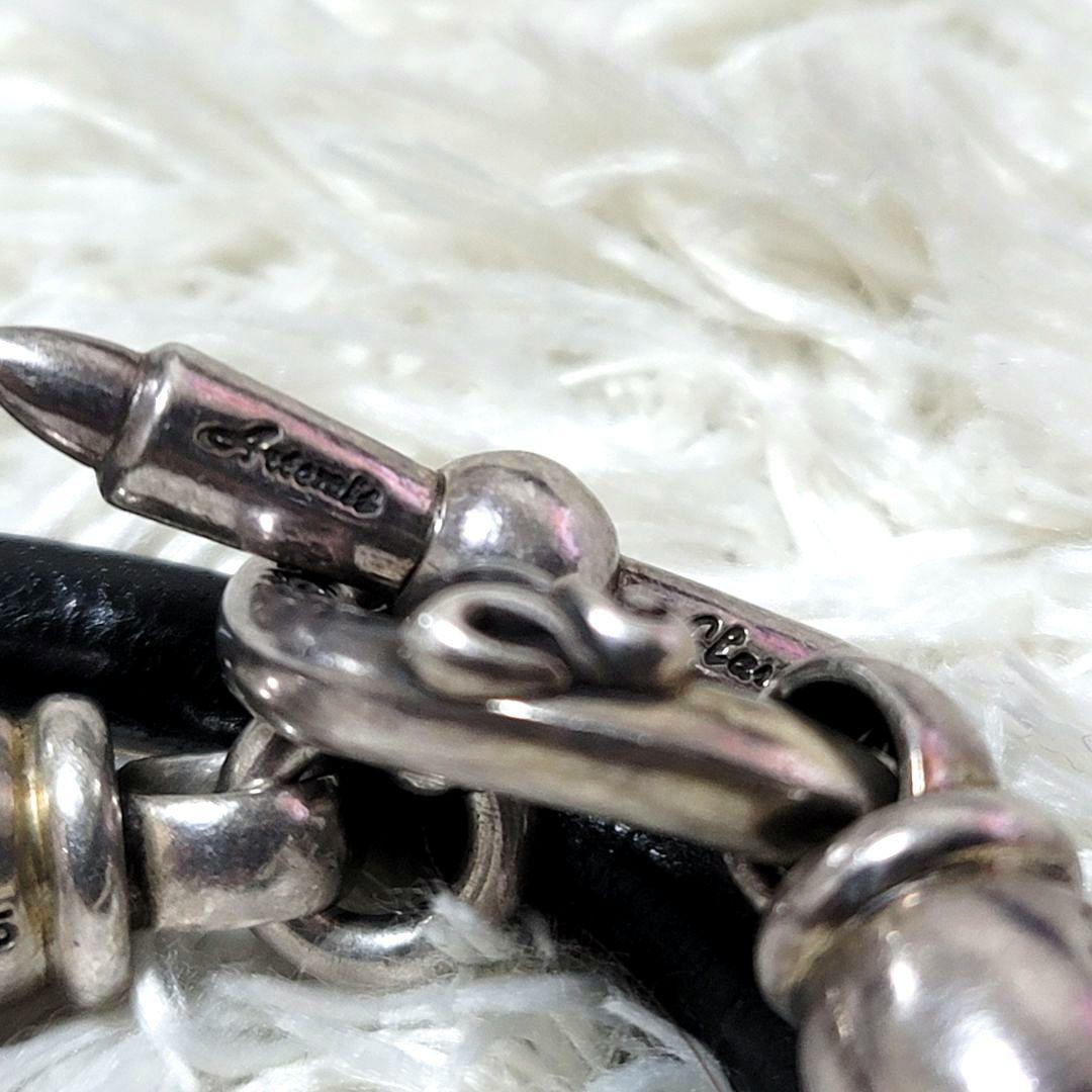 美品 アルテミスクラシック 2連 ブレスレット チョーカー レザー SV925