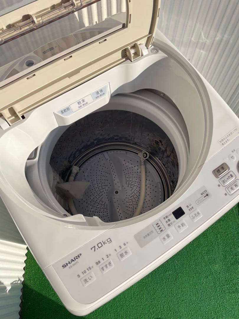 915 シャープ 7kg洗濯機 穴なし槽 黒カビ抑制 インバーター搭載 国産