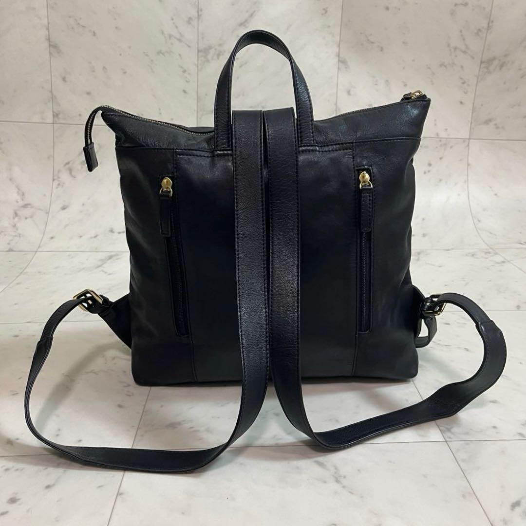 ear PAPILLONNER イアパピヨネ レザー スクエア リュック 黒