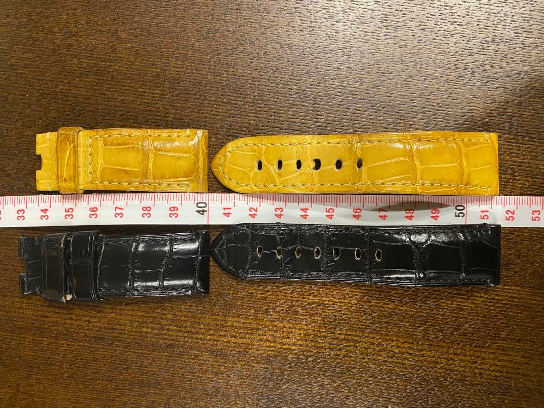 パネライ レザー 時計バンド ブラック、イエロー2本