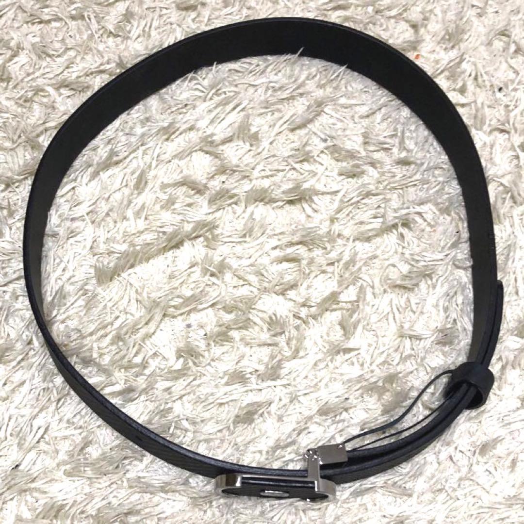 未使用✨ダンヒル　レザーベルト　ロゴ　ブラック