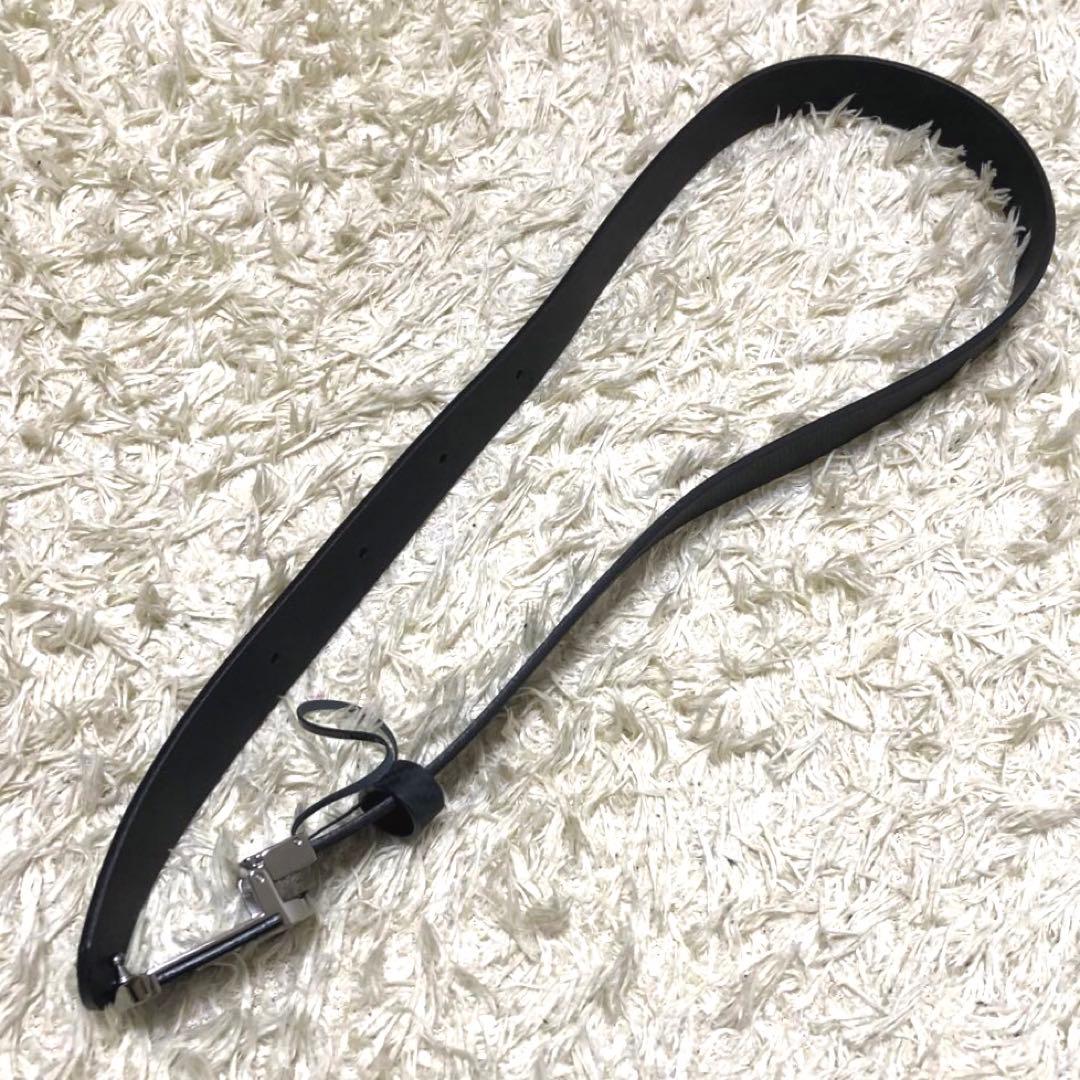 未使用✨ダンヒル　レザーベルト　ロゴ　ブラック