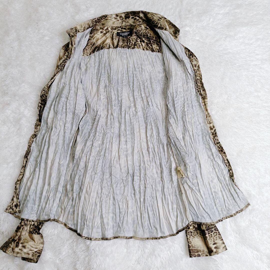 TORNADOMART トルネードマート　レオパード柄 　長袖シャツ　プリーツ