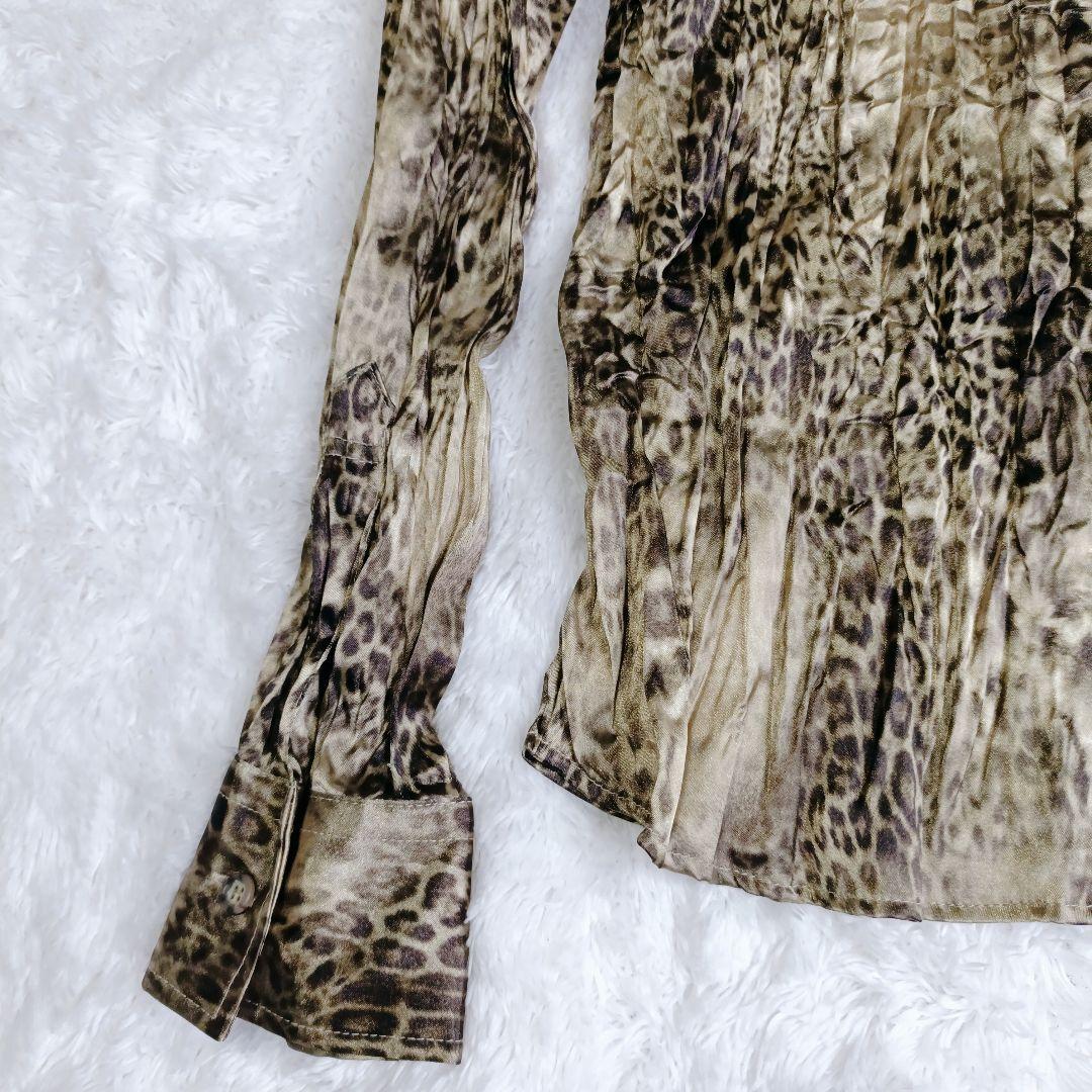 TORNADOMART トルネードマート　レオパード柄 　長袖シャツ　プリーツ