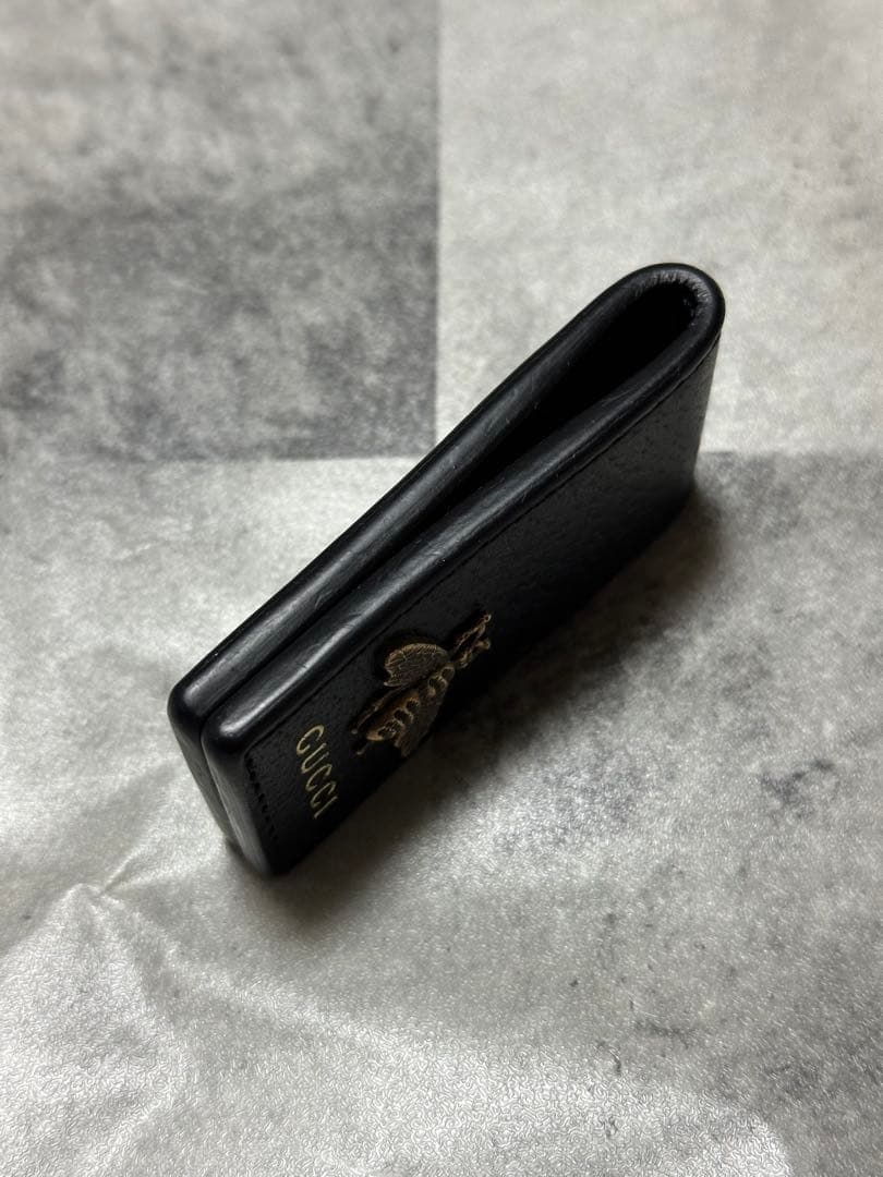 美品GUCCI グッチ マネークリップ アニマリエ ビー 蜂 レザービルクリップ