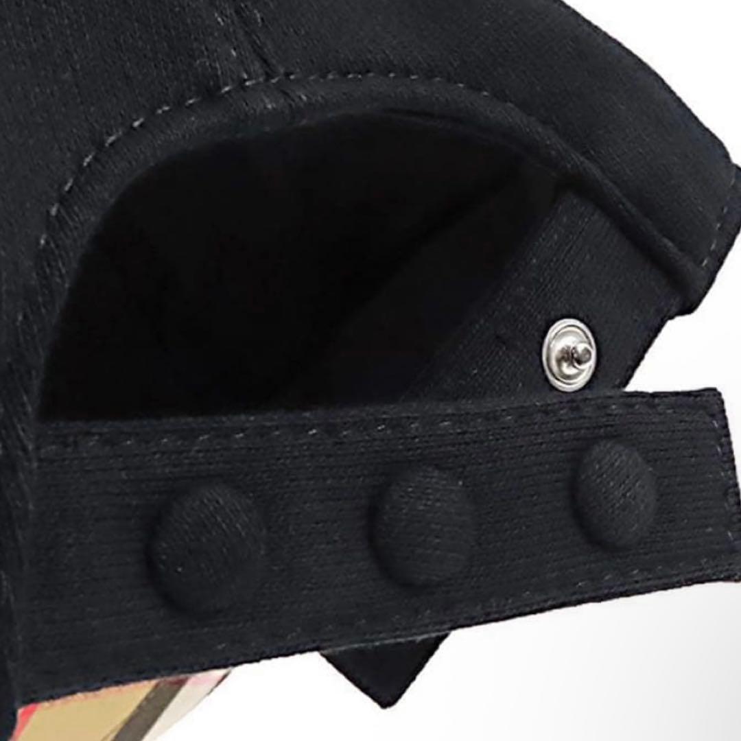 Burberry ブラックチェックベースボールキャップ M