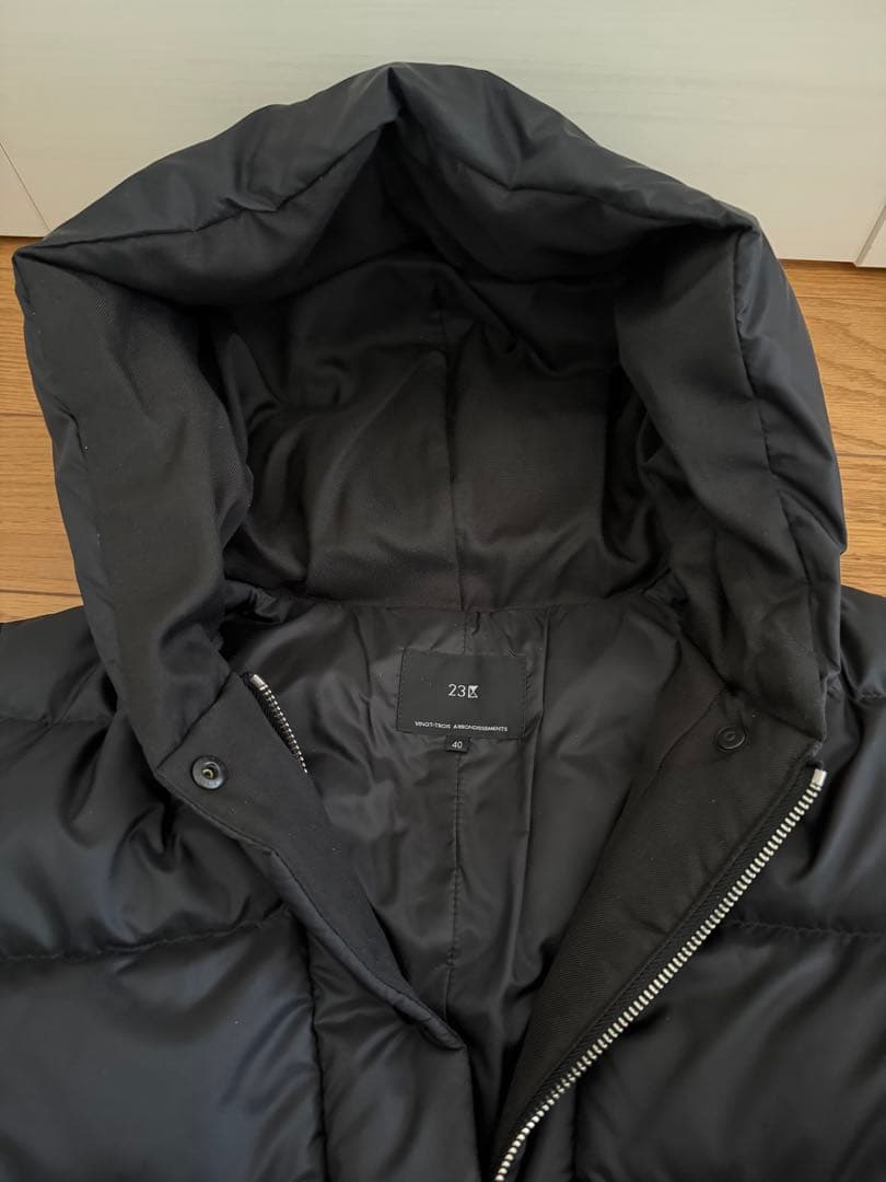 新品未使用タグ付き23区フード付きダウンジャケットブラック