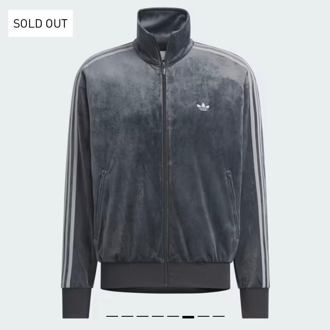 国内完売✨ アディダス トラックトップ ベロア ダークグレー XL