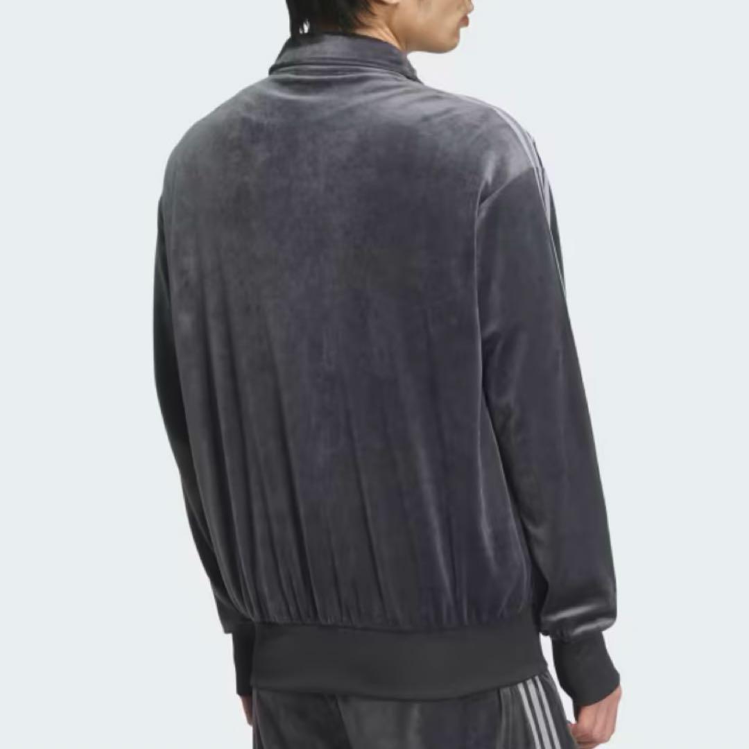 国内完売✨ アディダス トラックトップ ベロア ダークグレー XL