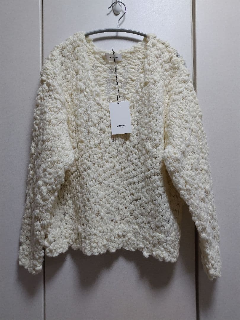 ☆新作☆ミースロエ／オーバーサイズＶネックチャンキーニット【WHT】新品・タグ付