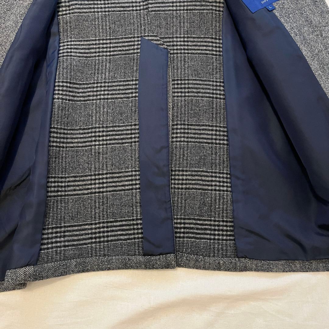 【レア★未使用に近い★滑らかなカシミヤ混】SHIPSヘリンボーンチェスターコート