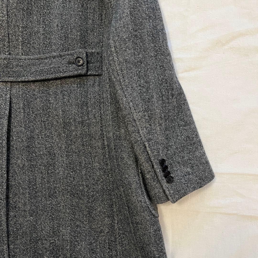 【レア★未使用に近い★滑らかなカシミヤ混】SHIPSヘリンボーンチェスターコート