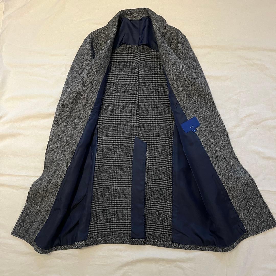 【レア★未使用に近い★滑らかなカシミヤ混】SHIPSヘリンボーンチェスターコート