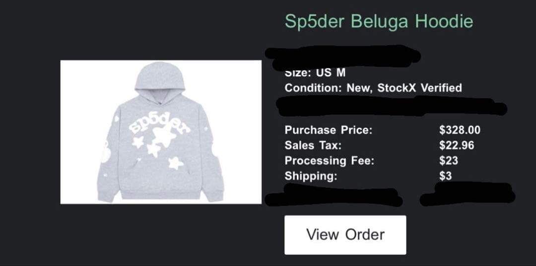 sp5der hoodieパーカー stock x購入履歴あり 24時間以内発送