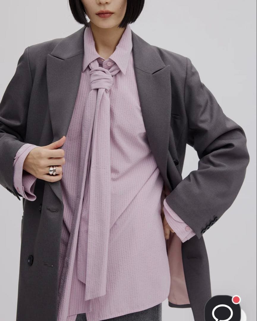 トップス Ameri UND UNEVENNESS TIE BLOUSE