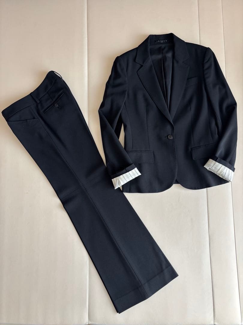 theory ブラックパンツスーツ上下セット