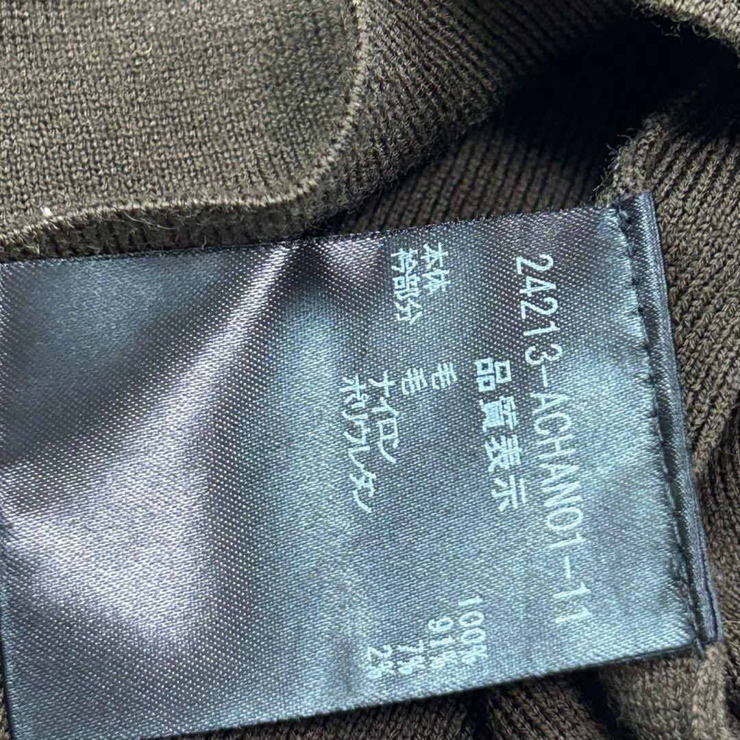 K664 美品 M フォクシー ロゴプレート 長袖 ニット ブラウン レディース