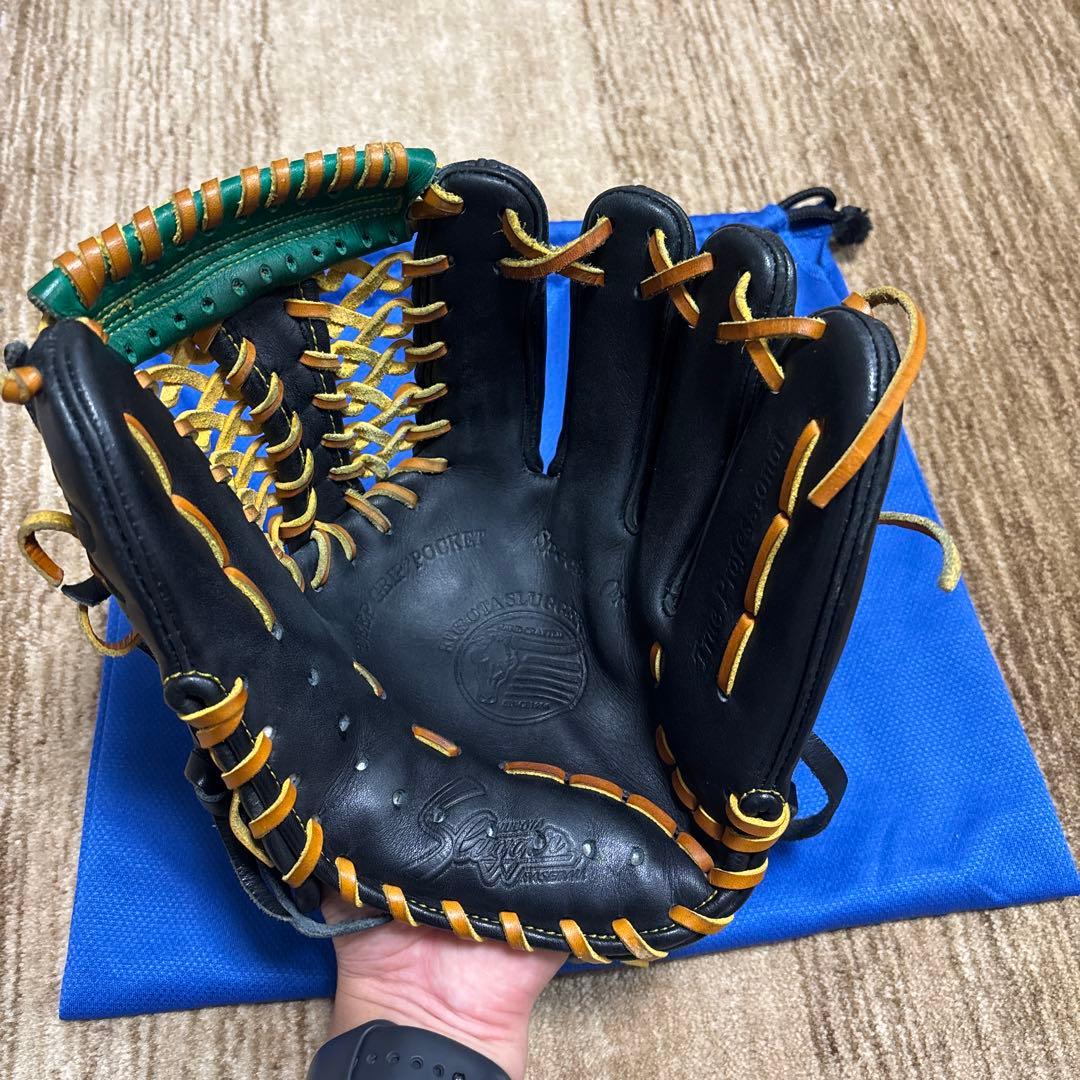 久保田スラッガー軟式用グローブ 黒/緑