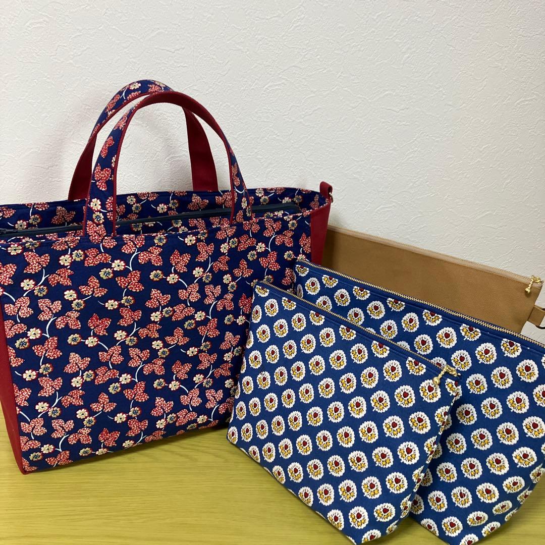 ソレイアード　帆布　あおりポケット　トートバック　ビジネスバック　ポーチ　Dカン