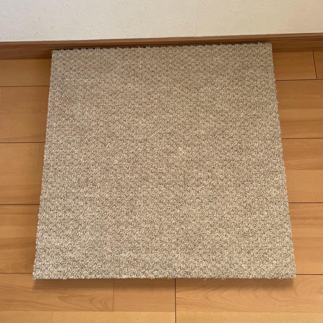 静床ライト 10枚 防音 ラグ タイルカーペット①　シープホワイト