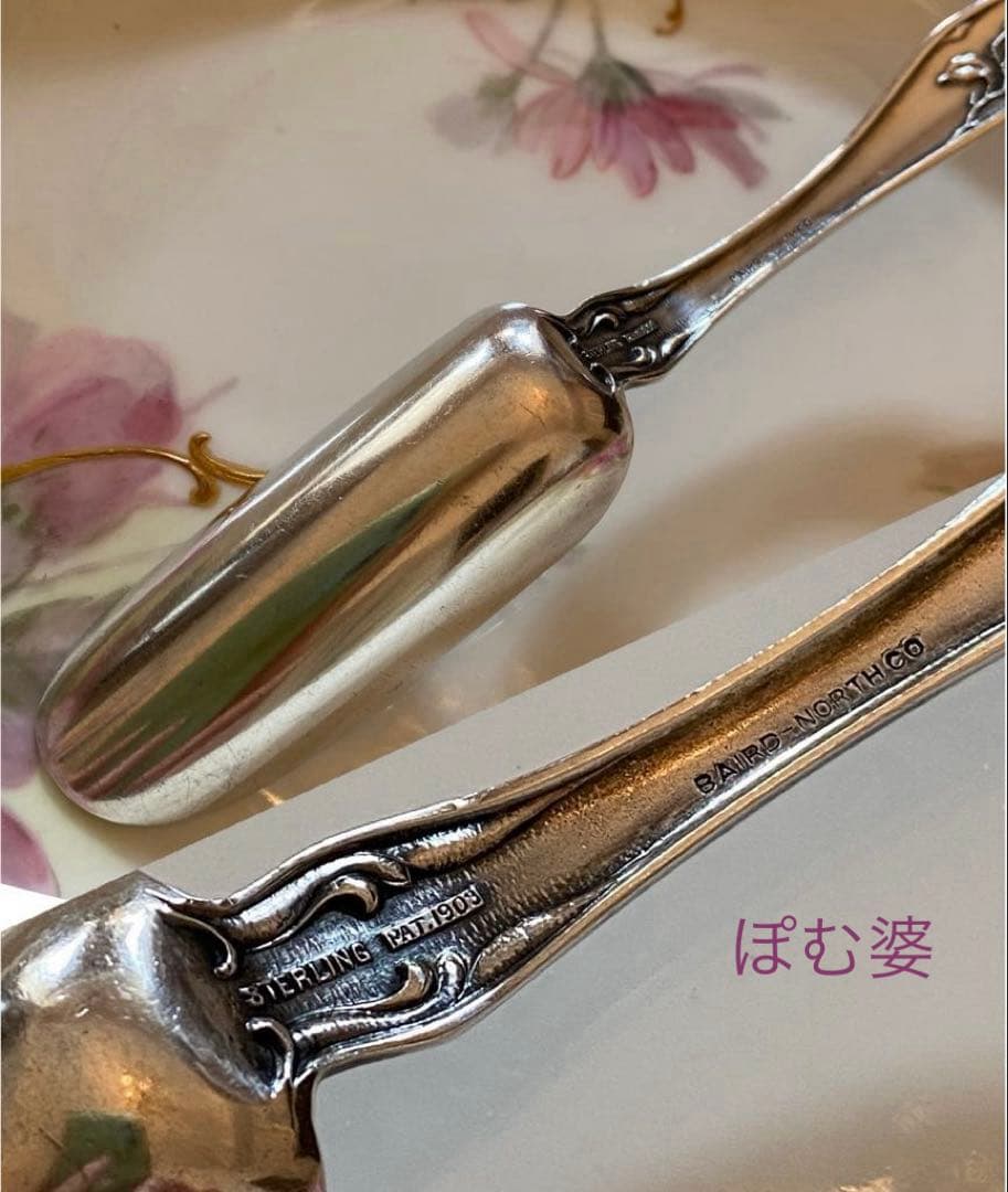 【米国／純銀製】銀器 ３点／チーズスクープ シュガースプーン レードル