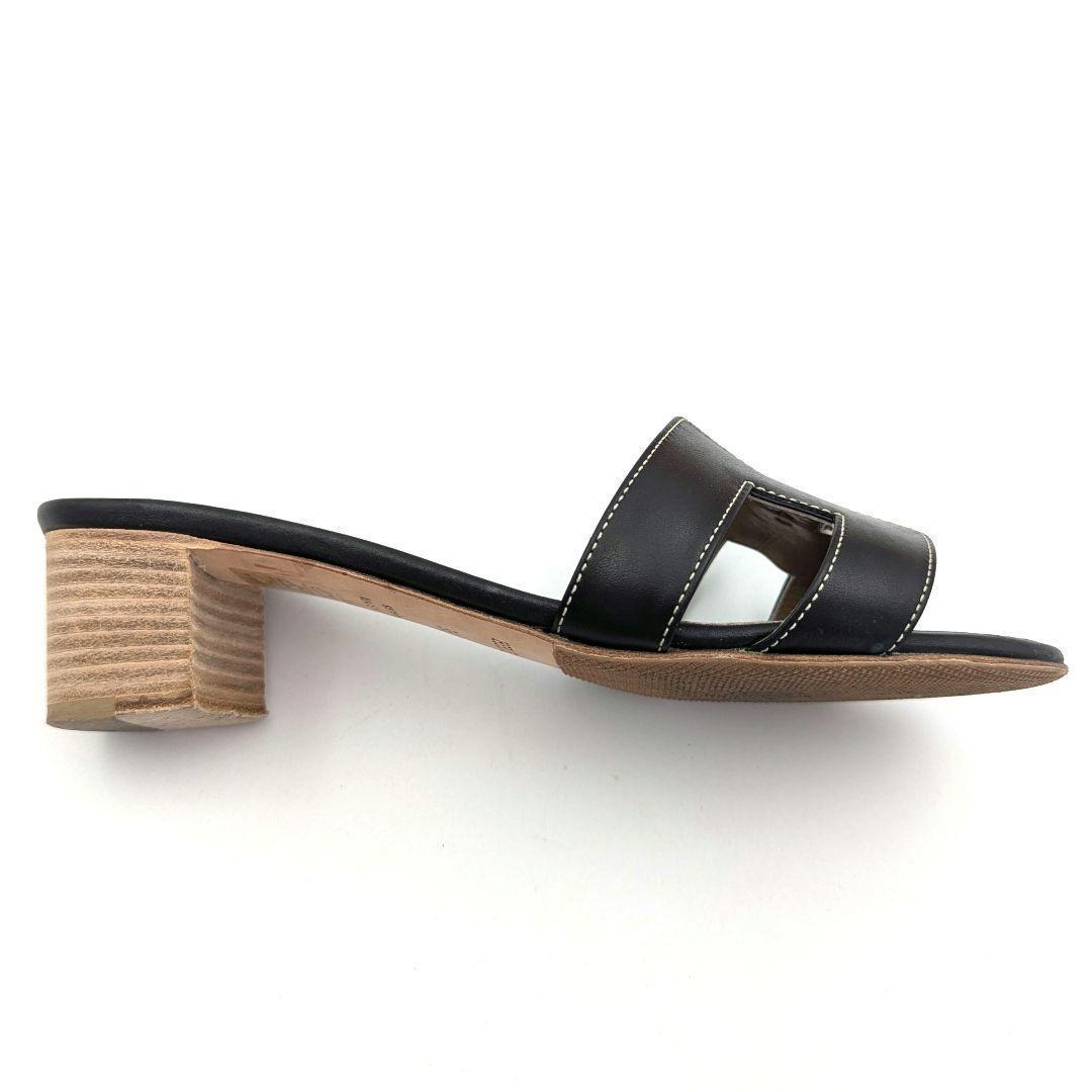 【美品】HERMES エルメス オアジス ミュール サンダル ブラック