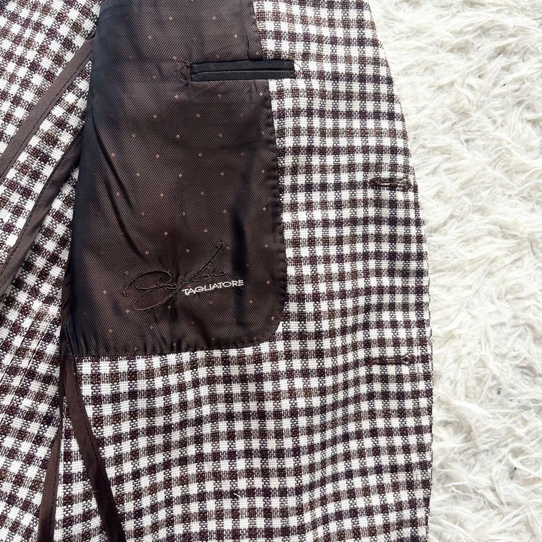<極美品>TAGLIATORE ピーノレラリオ ウールシルク ジャケット 48